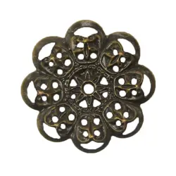 توری آنتیک تزیینی قطر 23 میلی متر زیتونی بسته 10 گرمی