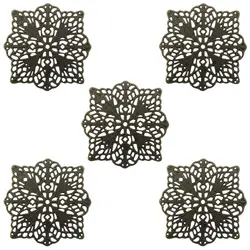 توری آنتیک تزیینی مدل مربعی زیتونی بسته 5 عددی