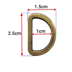 حلقه کیف نیم گرد فلزی زیتونی طول 2.5 سانتی‌متر بسته 10عددی