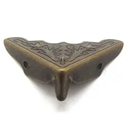 گوشه آنتیک لبه دار زیتونی سه قپه بسته 4 عددی