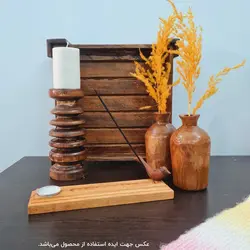 سینی چوبی پایه دار قهوه ای 30 در 30 سانتی‌متر
