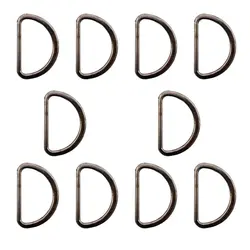 حلقه کیف نیم گرد فلزی مشکی طول 3 سانتی‌متر بسته 10عددی