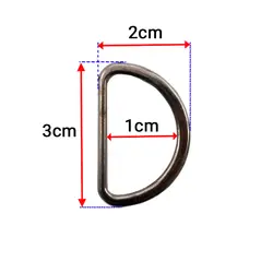 حلقه کیف نیم گرد فلزی مشکی طول 3 سانتی‌متر بسته 10عددی