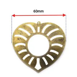 توری آنتیک تزیینی زیتونی طرح قلب توخالی طول 60 میلی‌متر بسته 5 عددی