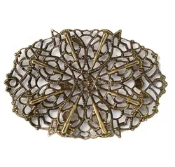 توری آنتیک تزیینی طرح دار بیضی زیتونی طول 60 میلی متر بسته 5 عددی