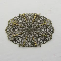 توری آنتیک تزیینی طرح دار بیضی زیتونی طول 60 میلی متر بسته 5 عددی