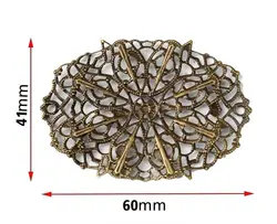 توری آنتیک تزیینی طرح دار بیضی زیتونی طول 60 میلی متر بسته 5 عددی