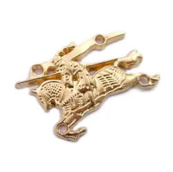 مارک فلزی کیف طلایی مدل اسب طول 2 سانتی‌متر بسته 4 عددی