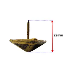 گل میخ هرمی زیتونی پتینه عرض 20 طول 22 میلی‌متر بسته 5 عددی