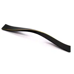 دستگیره دو پیچ مشکی طلایی فلزی گوهران طول 19 سانتی‌متر