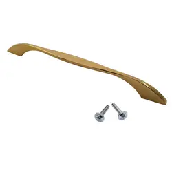 دستگیره کابینت دوپیچ طلایی فلزی مدل G280 طول 18.5 سانتی‌متر