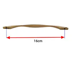 دستگیره کابینت دوپیچ طلایی فلزی مدل G280 طول 18.5 سانتی‌متر