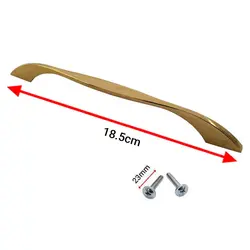 دستگیره کابینت دوپیچ طلایی فلزی مدل G280 طول 18.5 سانتی‌متر