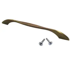 دستگیره کابینت دوپیچ زیتونی فلزی مدل G280 طول 21.5 سانتی‌متر