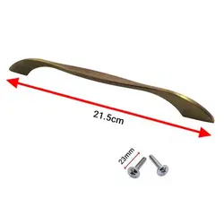 دستگیره کابینت دوپیچ زیتونی فلزی مدل G280 طول 21.5 سانتی‌متر