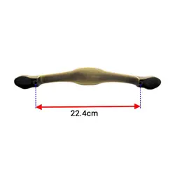 دستگیره کابینت دو پیچ زیتونی فلزی مدل لنگری گل دار طول 27.5 سانتی‌متر