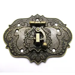 چفت آنتیک قلبی زیتونی جعبه طول 75 میلی‌متر