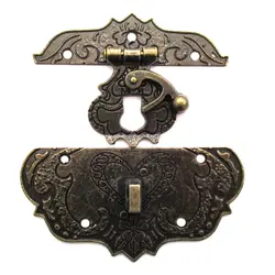 چفت آنتیک قلبی زیتونی جعبه طول 75 میلی‌متر