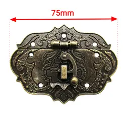 چفت آنتیک قلبی زیتونی جعبه طول 75 میلی‌متر