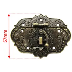 چفت آنتیک قلبی زیتونی جعبه طول 75 میلی‌متر