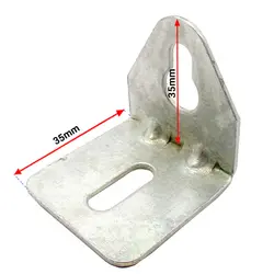 گونیا 90 درجه فلزی دو سوراخ ضخامت 1.5 میلی‌متر بسته 25 عددی