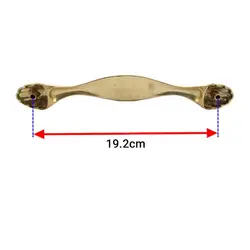 دستگیره کابینت دو پیچ طلایی فلزی مدل پرنس طرح دار طول 22.5 سانتی‌متر
