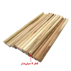 میله چوبی هنری صنوبر قطر 6 طول 140 میلی‌متر طرح آتشین بسته 21 عددی