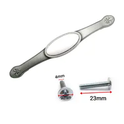 دستگیره کابینت دو پیچ فلزی گوهران مدل لنگری نقره‌ای مات طول 18 سانتی‌متر