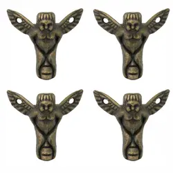 پایه آنتیک فلزی طرح فرشته زیتونی ارتفاع 26 میلی‌متر بسته 4 عددی