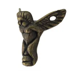 پایه آنتیک فلزی طرح فرشته زیتونی ارتفاع 26 میلی‌متر بسته 4 عددی