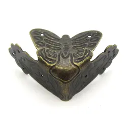 گوشه آنتیک لبه دار طرح پروانه زیتونی طول 43 میلی متر بسته 4 عددی