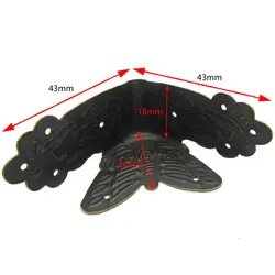 گوشه آنتیک لبه دار طرح پروانه زیتونی طول 43 میلی متر بسته 4 عددی