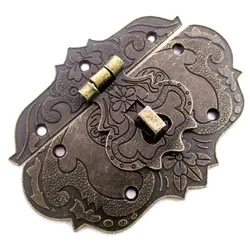 چفت آنتیک قلبی زیتونی جعبه طول 85 میلی‌متر