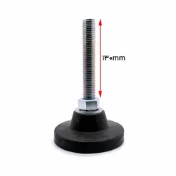 پایه گرد آهنی کف پلاستیکی m24 تراز کننده قطر 125 طول پیچ 130 میلی‌متر کد 107401