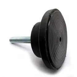 پایه گرد آهنی کف پلاستیکی m24 لرزه گیر قطر 160 طول پیچ 130 میلی‌متر کد 107601