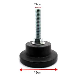 پایه گرد آهنی پلاستیکی m24 تراز کننده قطر 160 طول پیچ 97 میلی‌متر کد 217001