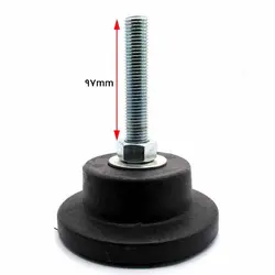 پایه گرد آهنی پلاستیکی m24 تراز کننده قطر 160 طول پیچ 97 میلی‌متر کد 217001