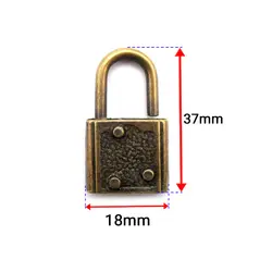 قفل و کلید آنتیک مسی طول 37 میلی‌متر بسته 2 عددی