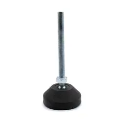 پایه گرد آهنی مفصلی کف پلاستیکی m12 قطر 60 طول پیچ 80 میلی‌متر کد 135