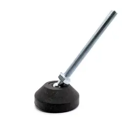 پایه گرد آهنی مفصلی کف پلاستیکی m12 قطر 60 طول پیچ 80 میلی‌متر کد 135