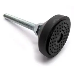 پایه گرد آهنی مفصلی کف پلاستیکی m12 قطر 60 طول پیچ 80 میلی‌متر کد 135