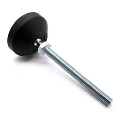 پایه گرد آهنی مفصلی کف پلاستیکی m12 قطر 60 طول پیچ 80 میلی‌متر کد 135