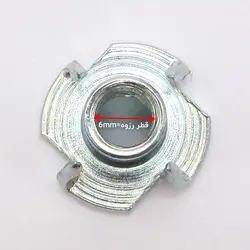 مهره خاردار فلزی قطر رزوه 6 طول 10 میلی‌متر بسته 20 عددی