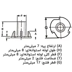 مهره خاردار فلزی قطر رزوه 6 طول 10 میلی‌متر بسته 20 عددی