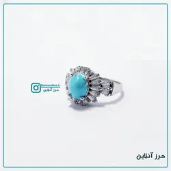 انگشتر زنانه نقره فیروزه نیشابوری اصل کد ( F 007 )