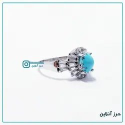 انگشتر زنانه نقره فیروزه نیشابوری اصل کد ( F 007 )