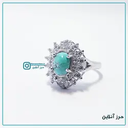 انگشتر زنانه نقره فیروزه نیشابوری اصل کد ( F 009 )