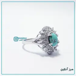 انگشتر زنانه نقره فیروزه نیشابوری اصل کد ( F 009 )