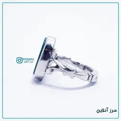 انگشتر دستساز نقره 925 عقیق سبز دارای حرز کبیر امام جواد(ع) کد(1003)