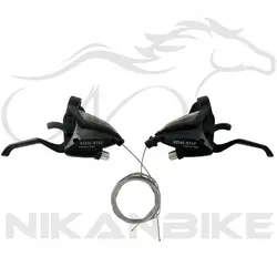 دسته دنده کلاجداردوچرخه طرح شیمانو مدل خفاشی KING 7x3 SP با روکش - بسته دو عددی